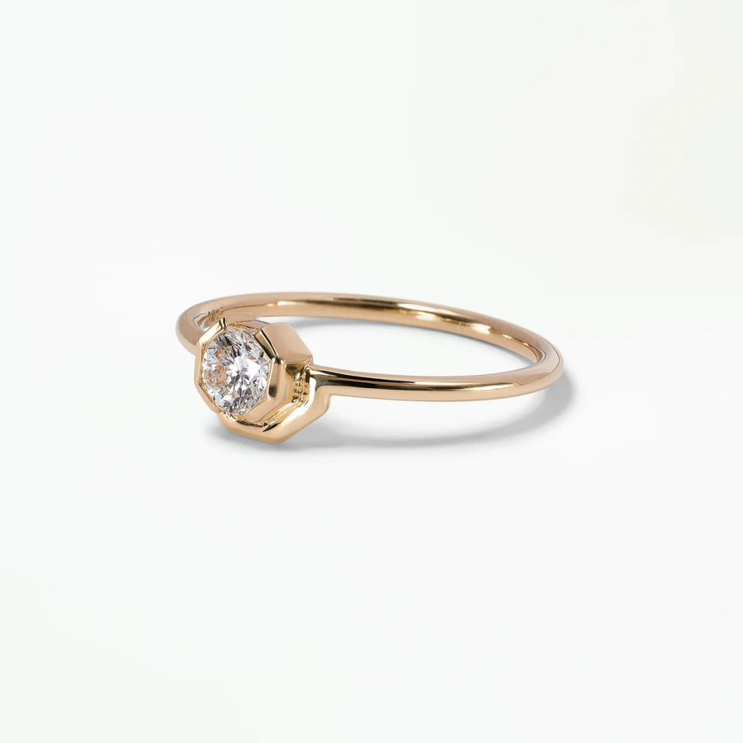 Anel Single Octogonal Diamond