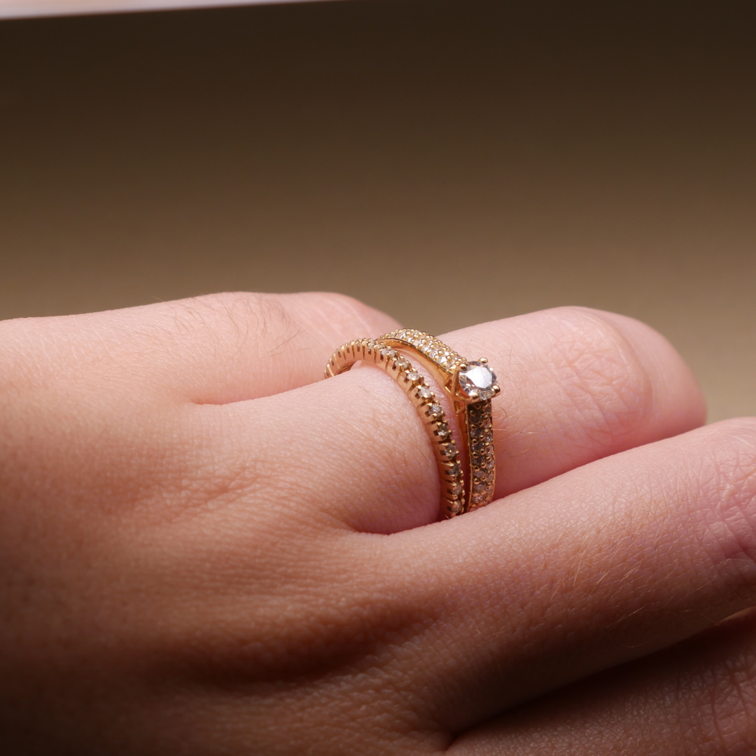 Anel Lumiére Ouro e Diamantes