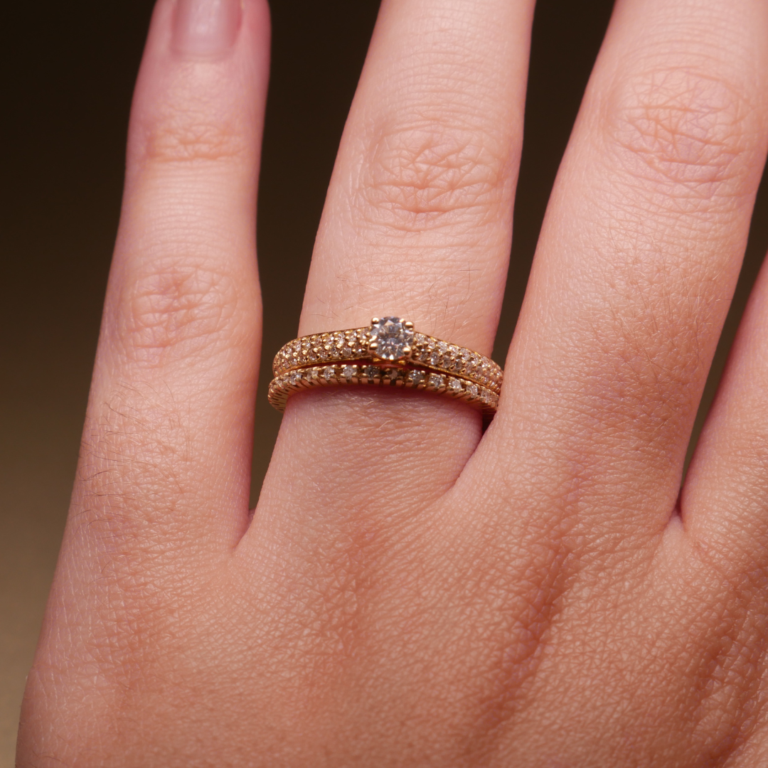 Anel Lumiére Ouro e Diamantes