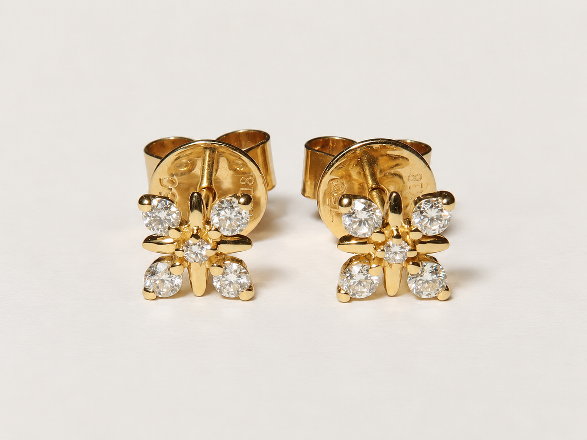 Brinco Rosée em Ouro Amarelo 18k e Diamantes