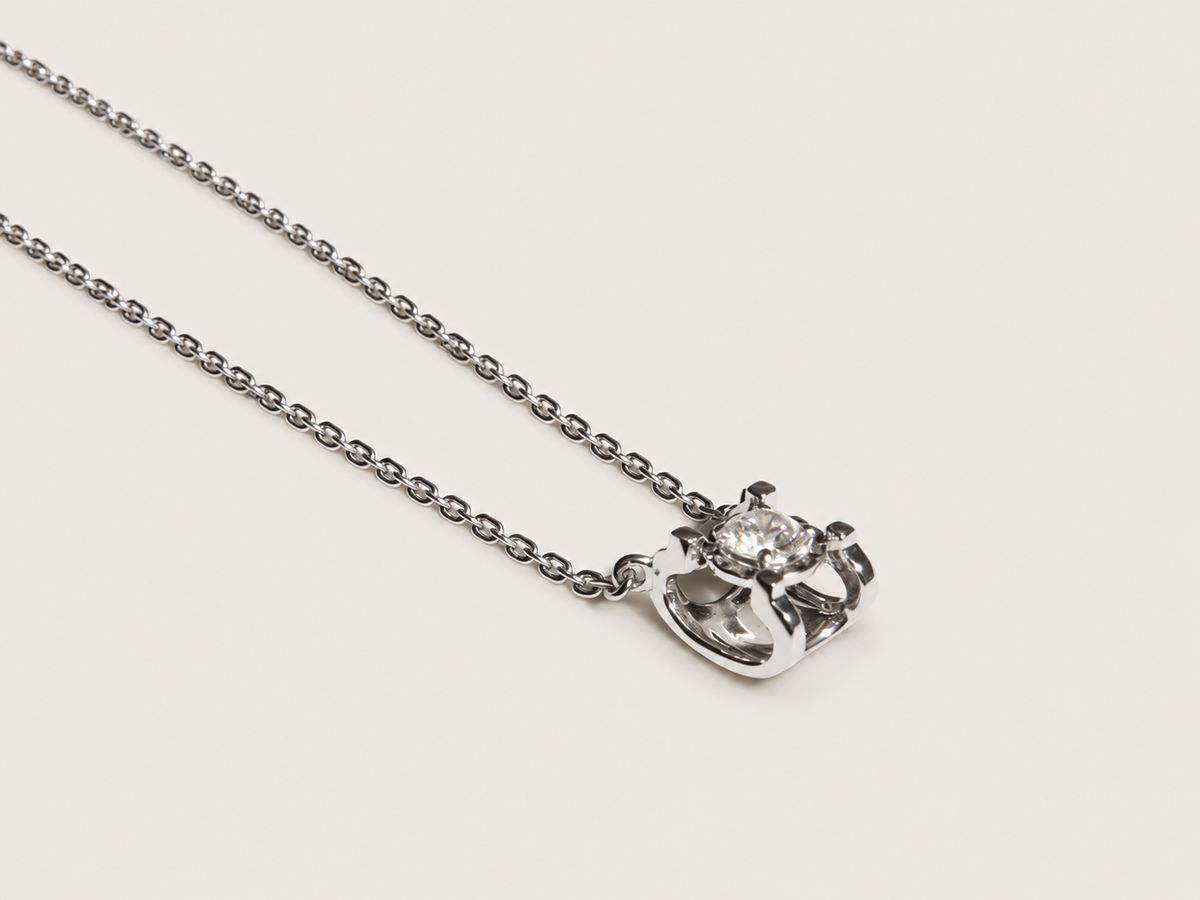 Colar Clarté em Ouro Branco 18k e Diamante