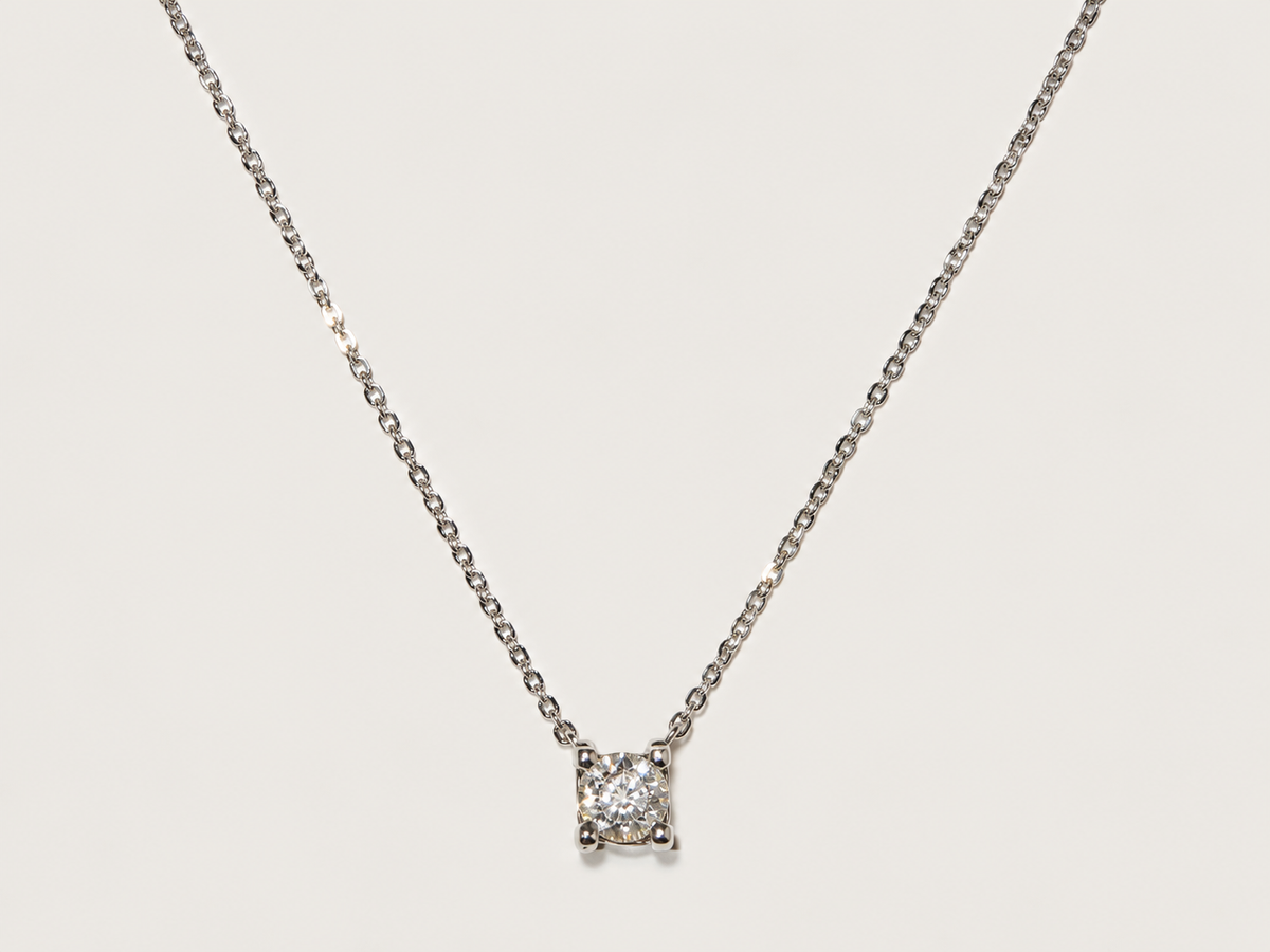 Colar Clarté em Ouro Branco 18k e Diamante