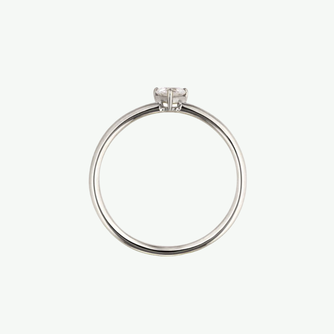 Anel Solitário Heart