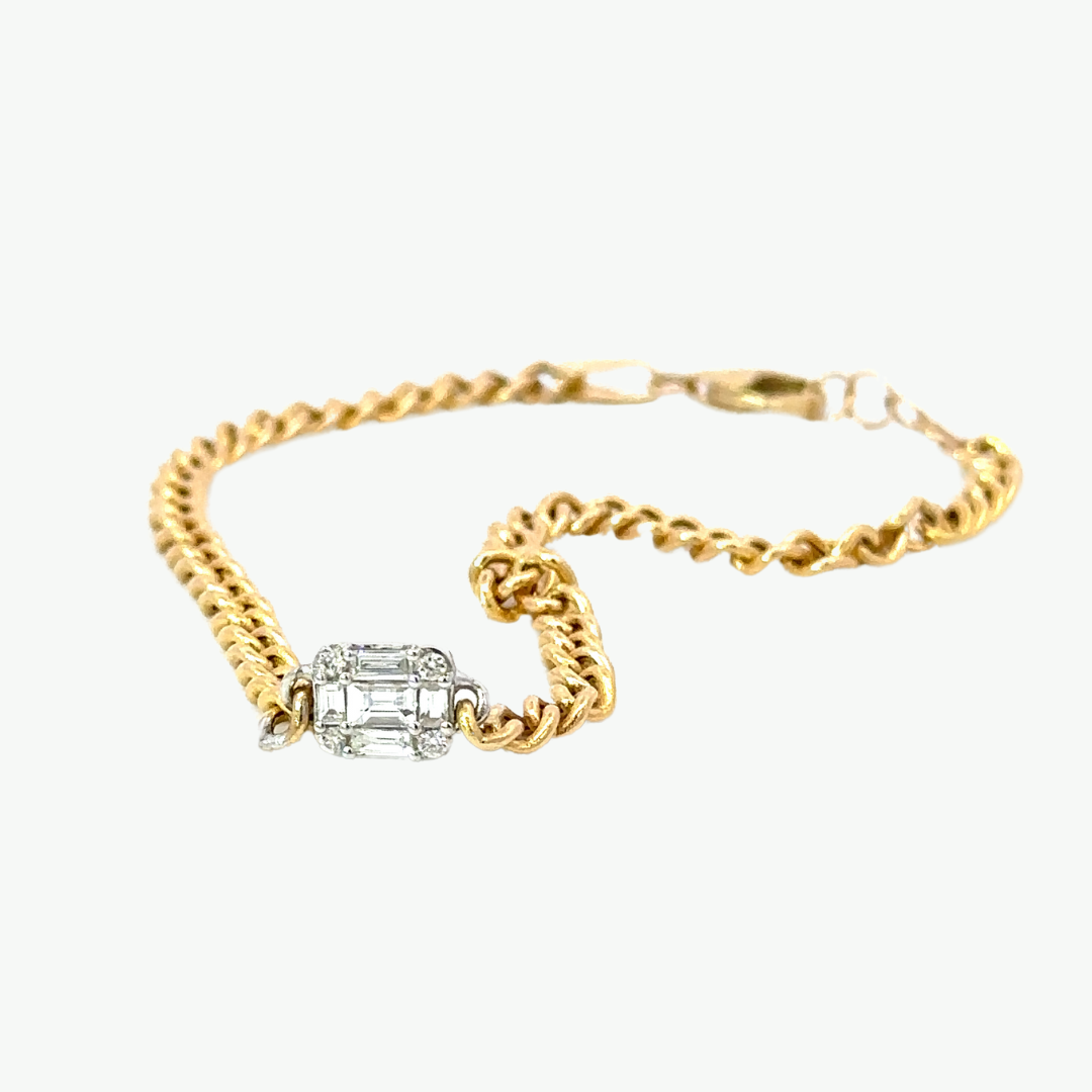 Pulseira Nine Ouro Amarelo e Diamantes