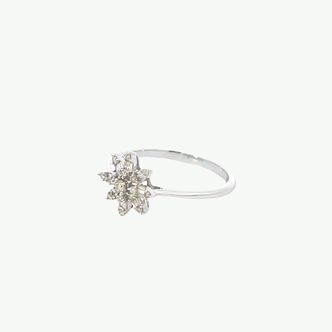 Anel Eight Stars Ouro Branco e Diamantes