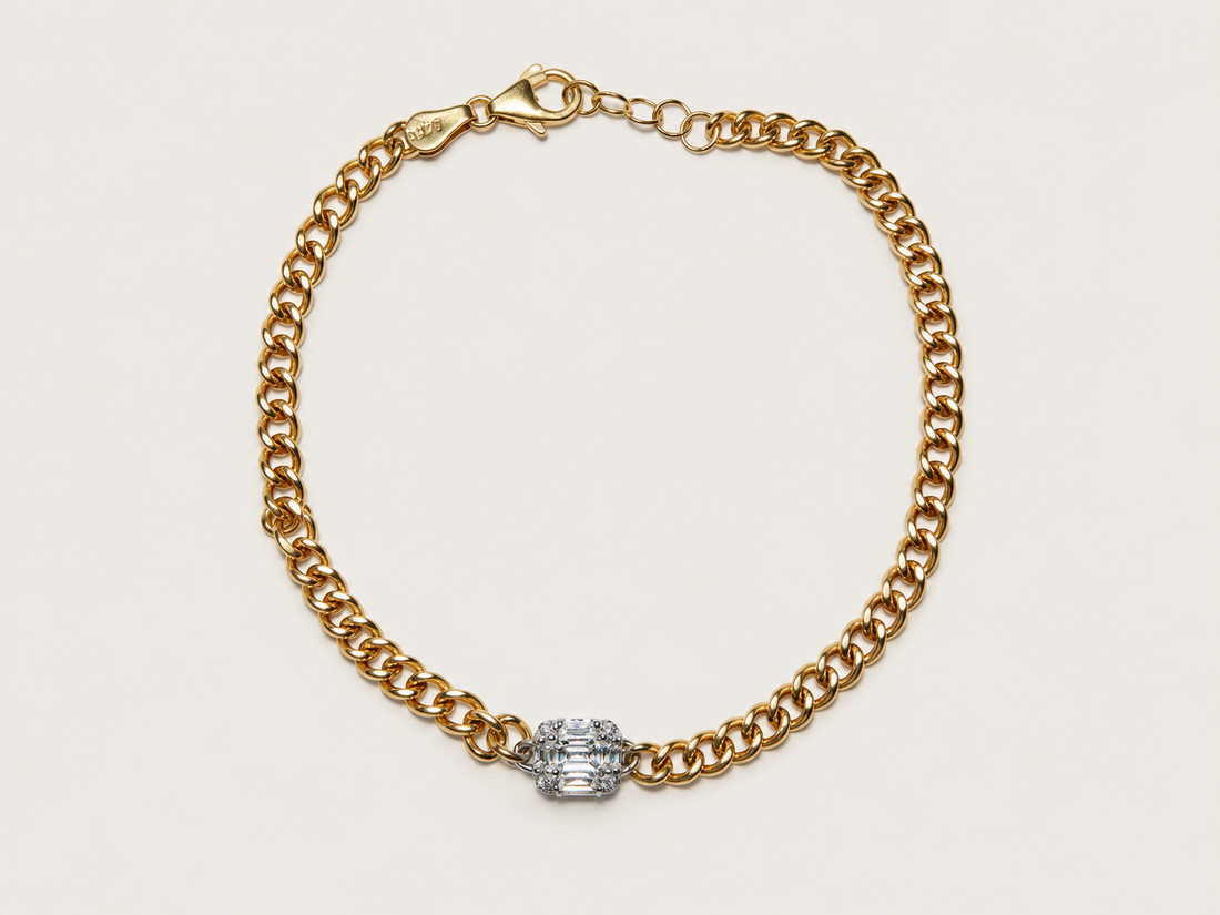 Pulseira Maillon em Ouro Amarelo e Diamantes