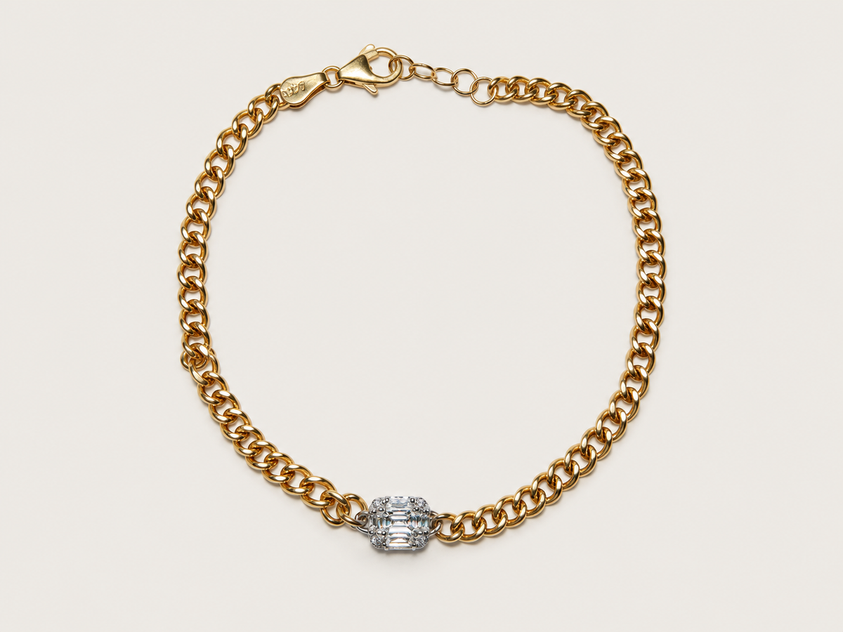Pulseira Maillon em Ouro Amarelo e Diamantes