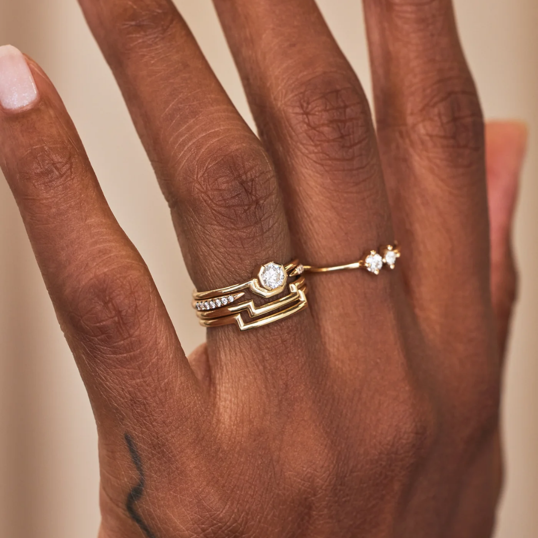 Anel Single Octogonal Diamond