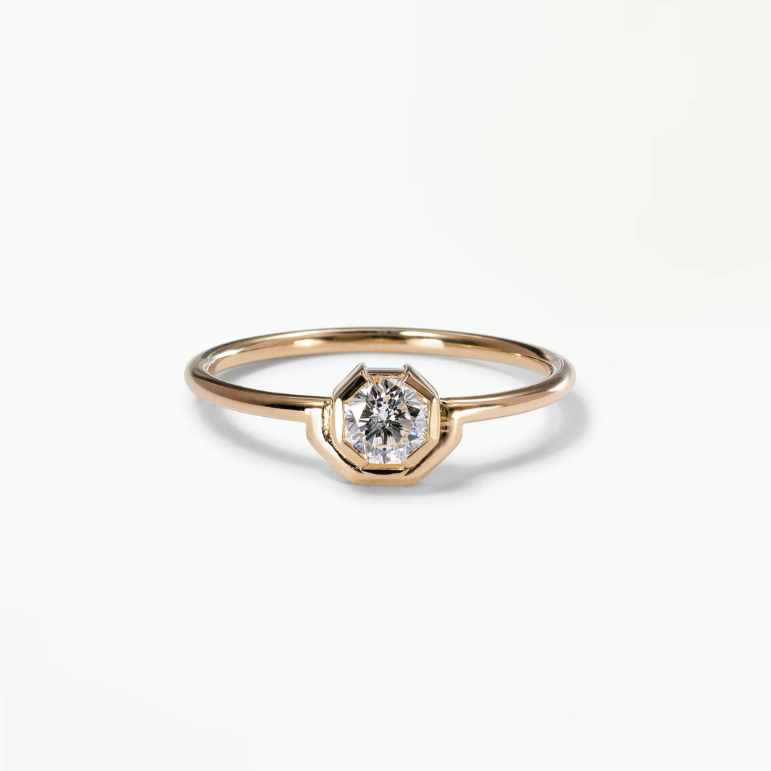 Anel Single Octogonal Diamond