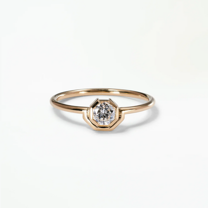 Anel Single Octogonal Diamond