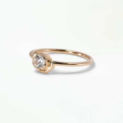 Anel Single Octogonal Diamond