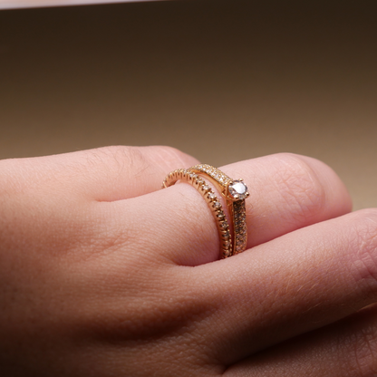 Anel Lumiére Ouro e Diamantes