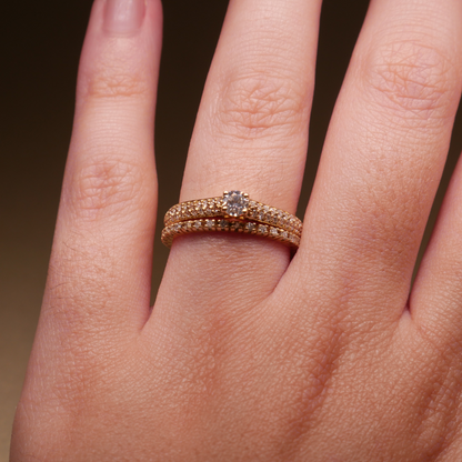 Anel Lumiére Ouro e Diamantes