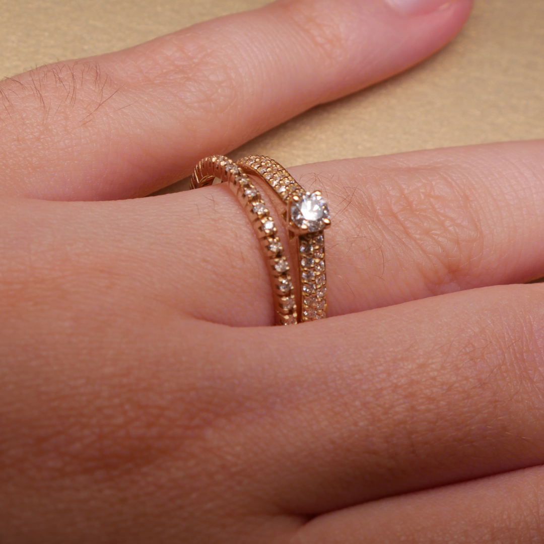 Anel Lumiére Ouro e Diamantes