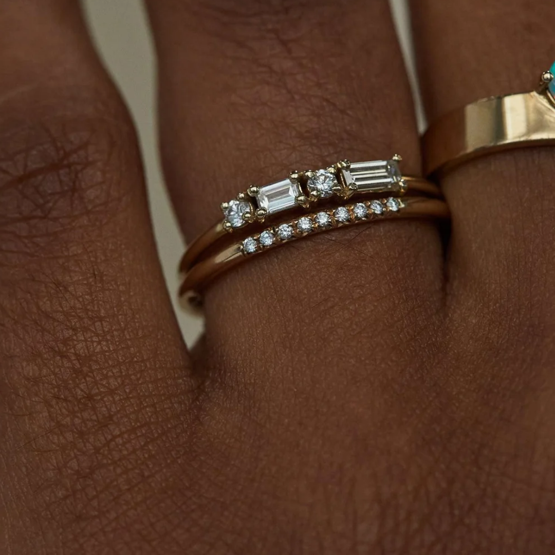 Anel Meia Aliança Flora Diamond