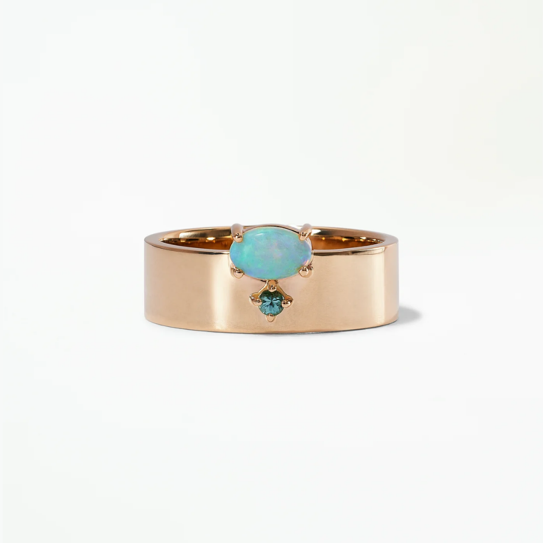 Aliança Basic Opala e Turmalina