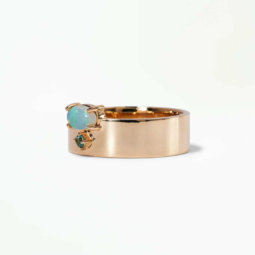 Aliança Basic Opala e Turmalina