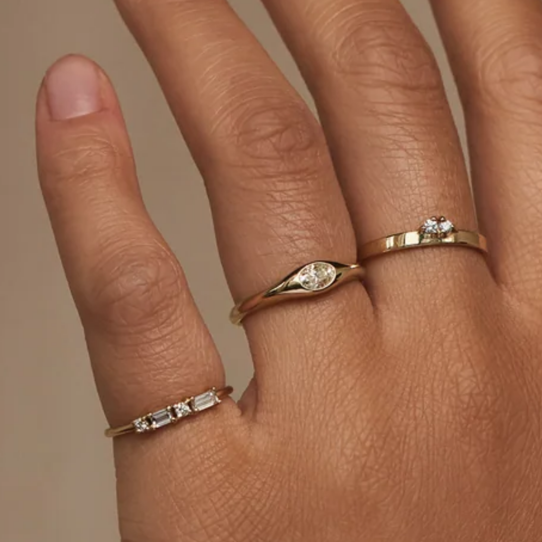 Anel Single Organic Oval Diamond