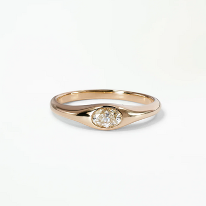 Anel Single Organic Oval Diamond