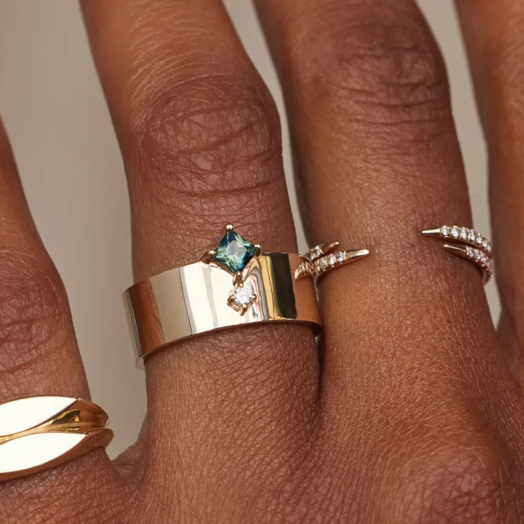 Aliança Basic Princes Turmalina e Diamante