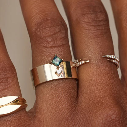 Aliança Basic Princes Turmalina e Diamante