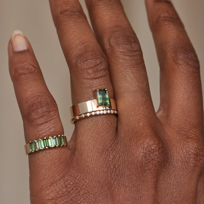 Aliança Basic Ouro Amarelo Turmalina