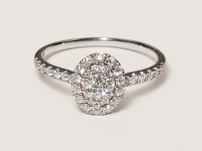 Anel Lumière em Ouro Branco 18k e Diamantes