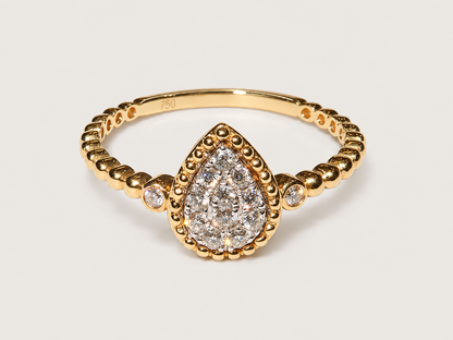 Anel Goutte em Ouro Amarelo 18k e Diamantes
