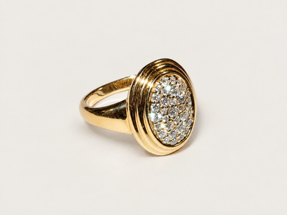 Anel Pinky Ring Céleste em Ouro Amarelo 18k e Diamantes
