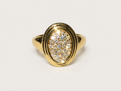 Anel Pinky Ring Céleste em Ouro Amarelo 18k e Diamantes