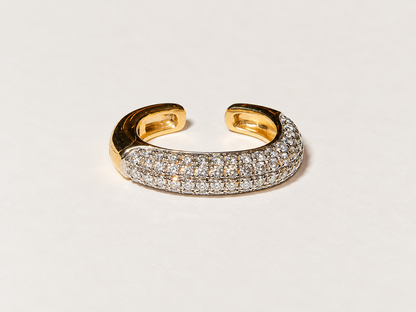 Piercing Fake Rivage em Ouro Branco e Amarelo 18k e Diamantes