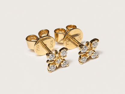 Brinco Rosée em Ouro Amarelo 18k e Diamantes