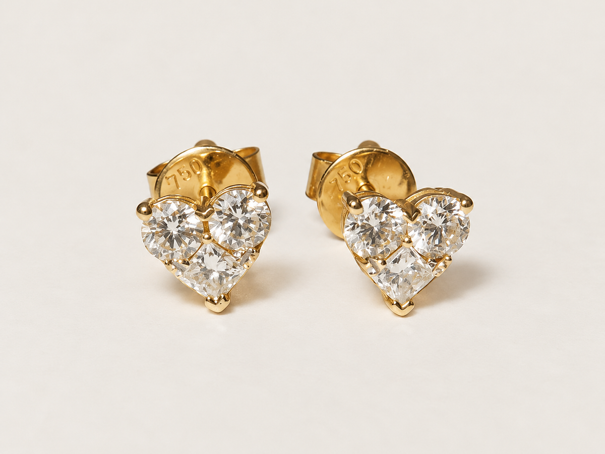 Brinco Amour em Ouro Amarelo 18k e Diamantes
