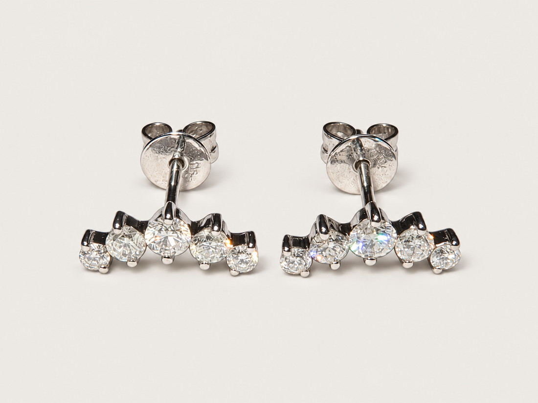 Brinco Étoile em Ouro Branco 18k e Diamantes