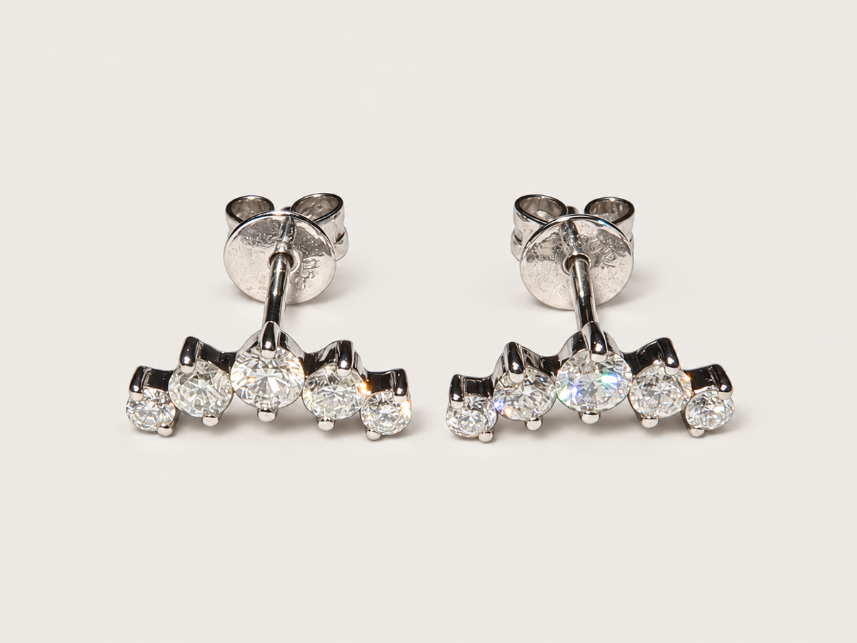 Brinco Étoile em Ouro Branco 18k e Diamantes