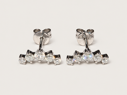 Brinco Étoile em Ouro Branco 18k e Diamantes