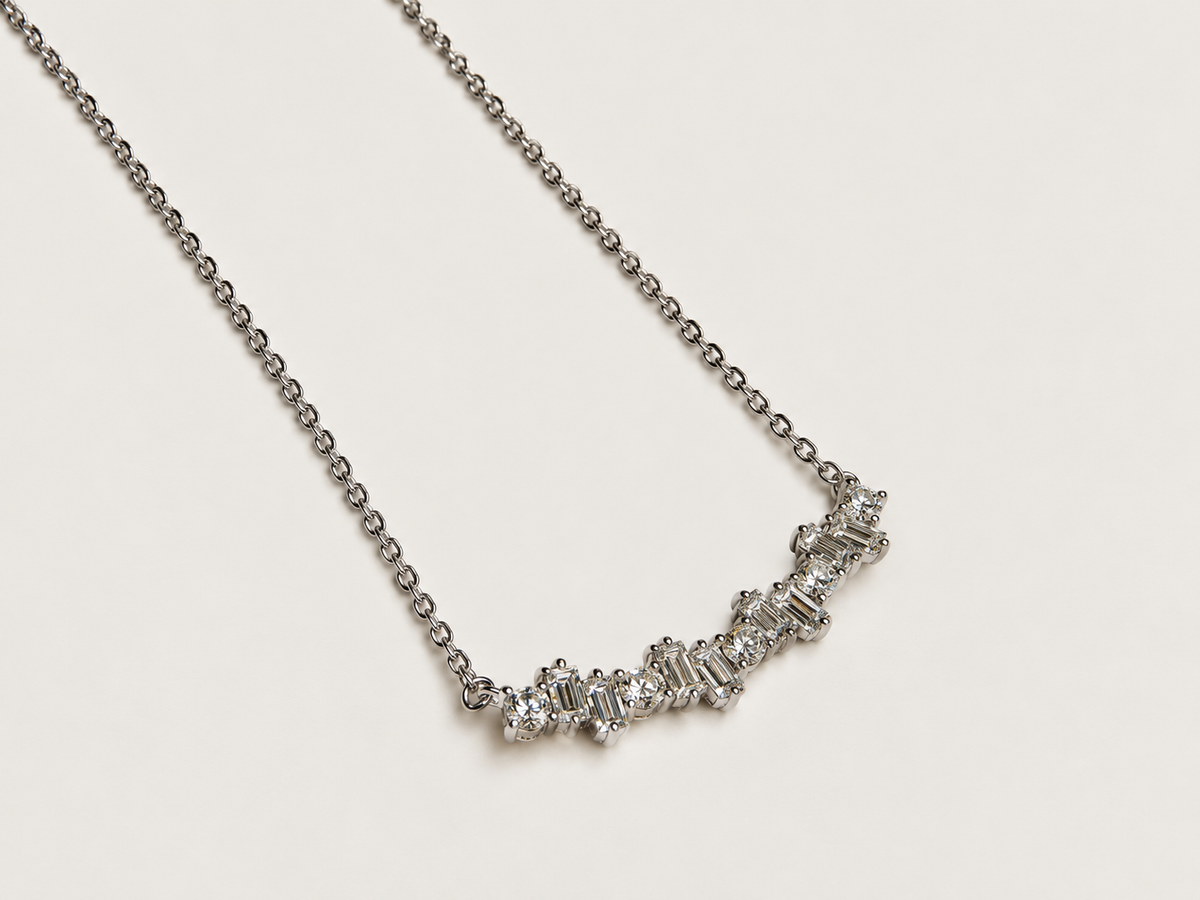 Colar Rythme em Ouro Branco 18k e Diamantes