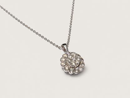 Colar Rosace em Ouro Branco 18k e Diamantes