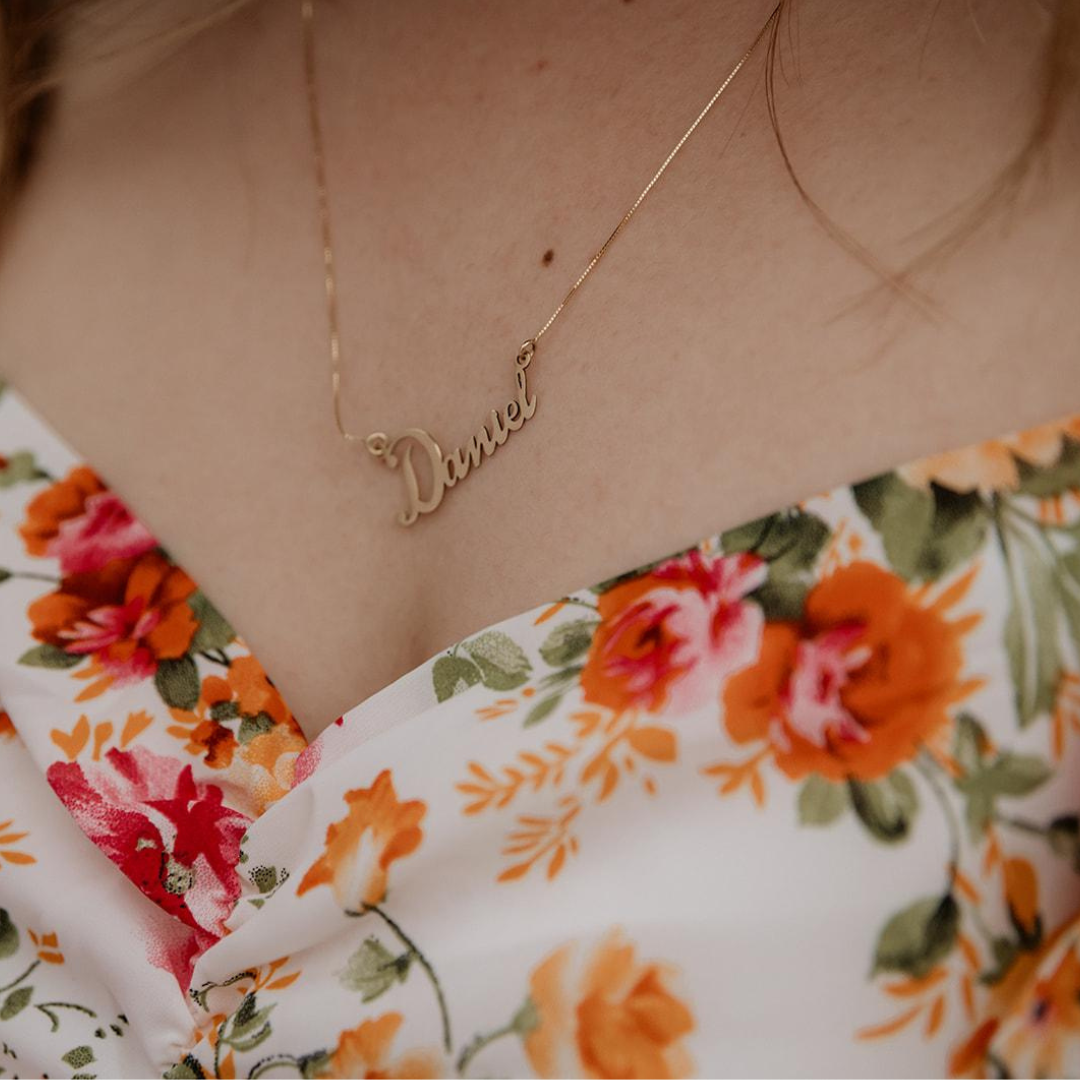 Colar Nome Personalizado Ouro