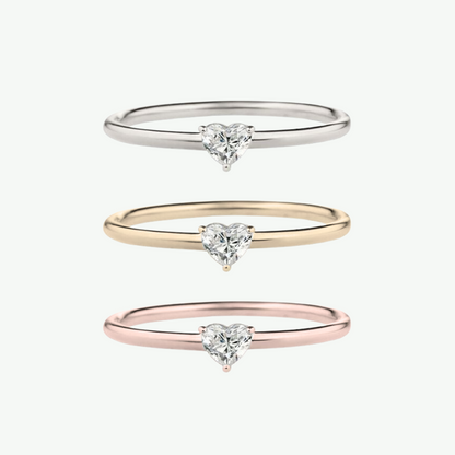 Anel Solitário Heart