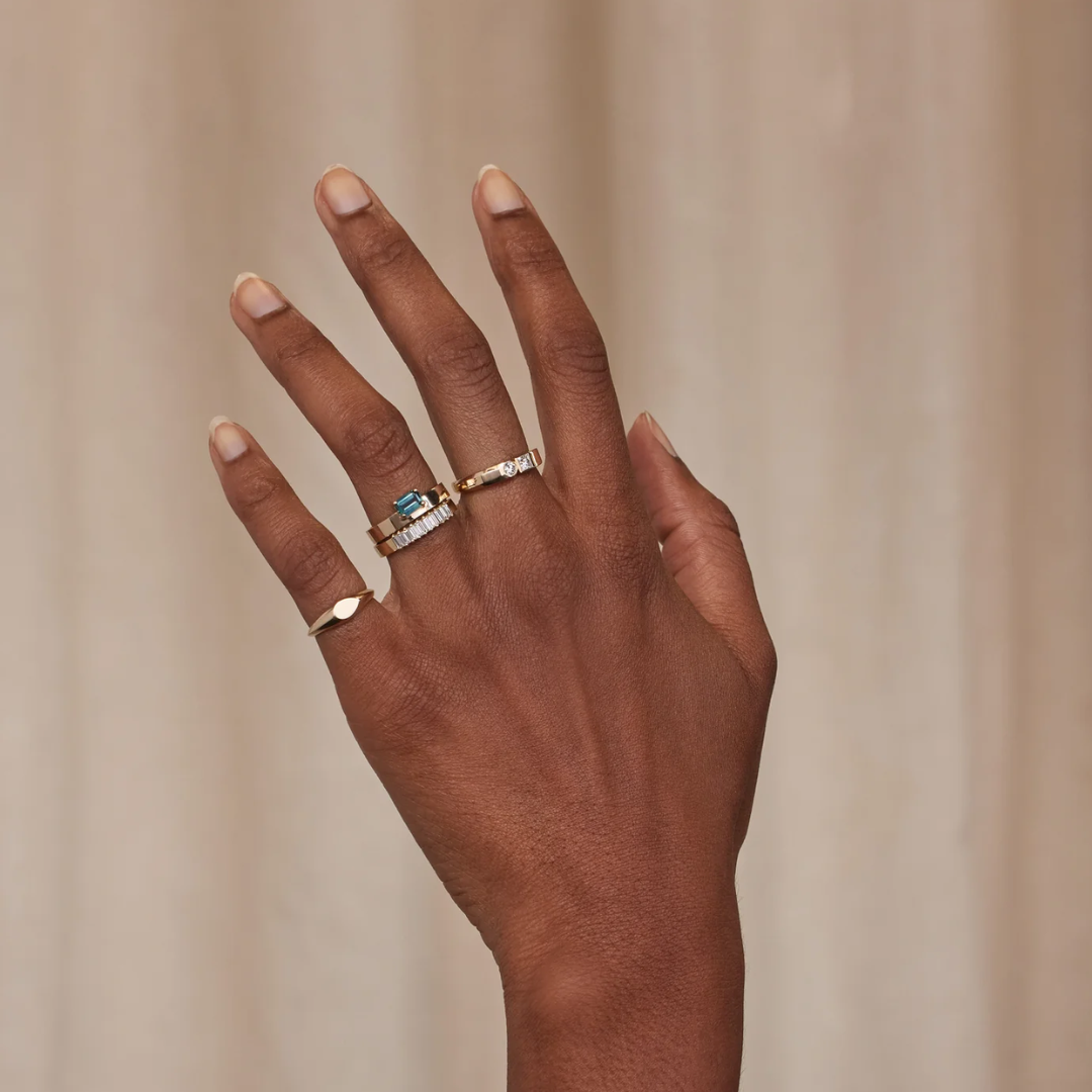 Aliança Basic Safira Retangular