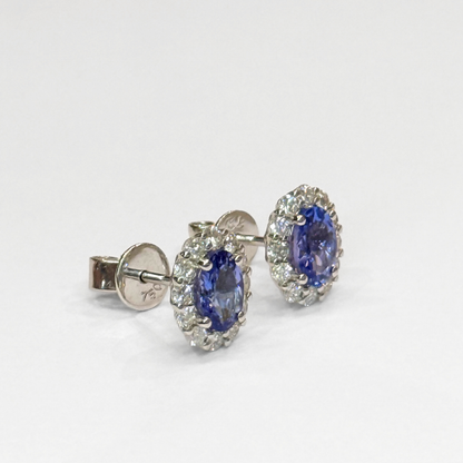 Brinco Azure Oval Tanzanitas e Diamantes