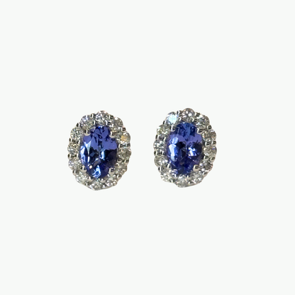 Brinco Azure Oval Tanzanitas e Diamantes