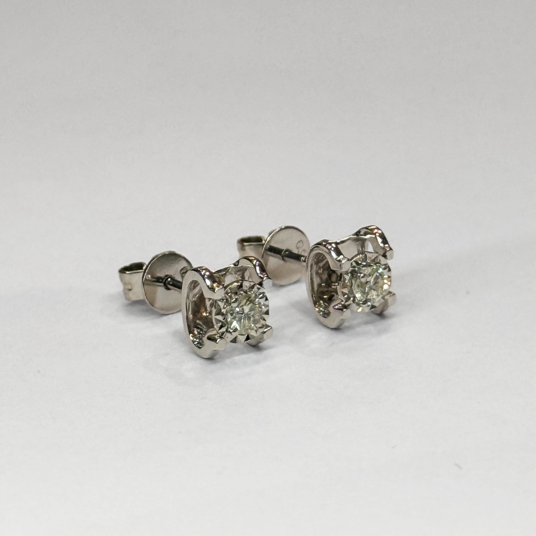 Brinco Aura Ouro Branco Diamantes