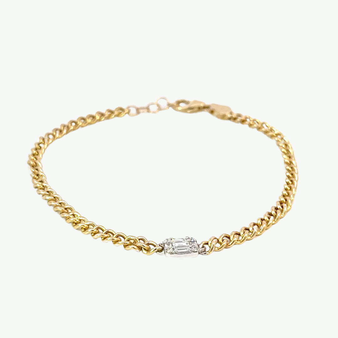 Pulseira Nine Ouro Amarelo e Diamantes