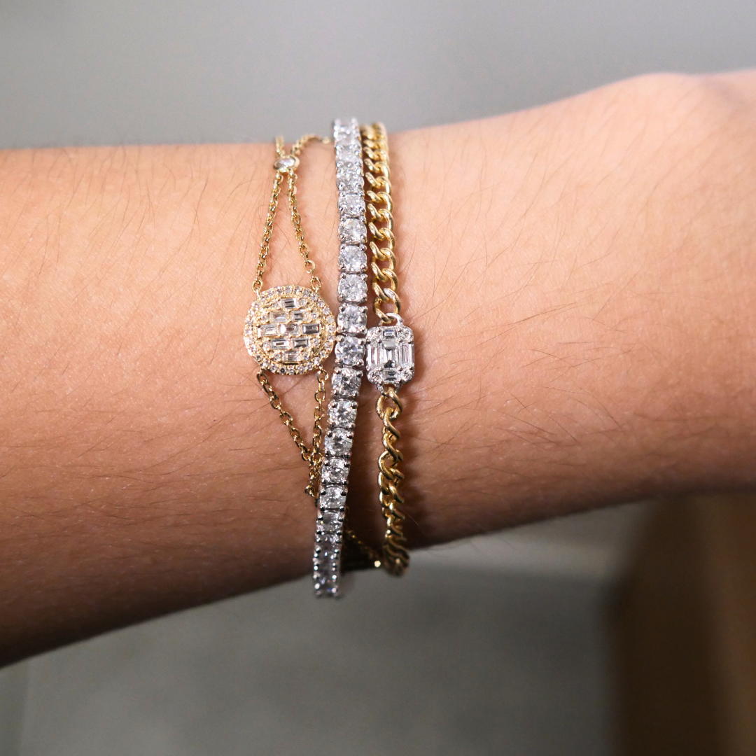 Pulseira Nine Ouro Amarelo e Diamantes