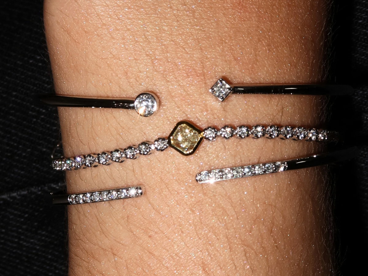 Bracelete Éclat em Ouro Branco 18k e Diamantes