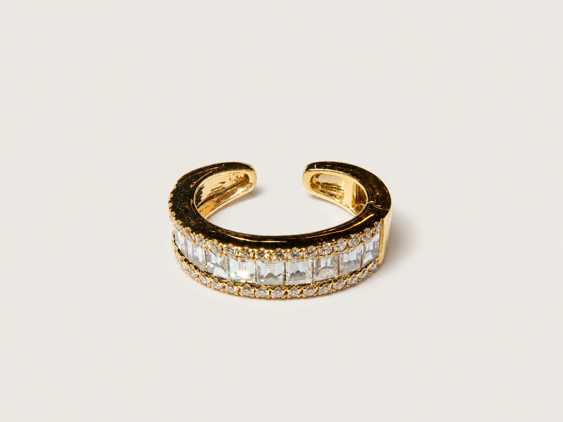 Piercing Fake Ligne em Ouro Amarelo 18k e Diamantes