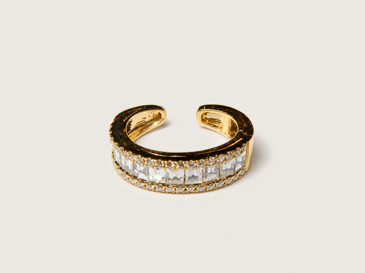Piercing Fake Ligne em Ouro Amarelo 18k e Diamantes