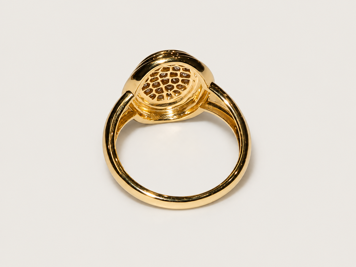 Anel Pinky Ring Céleste em Ouro Amarelo 18k e Diamantes